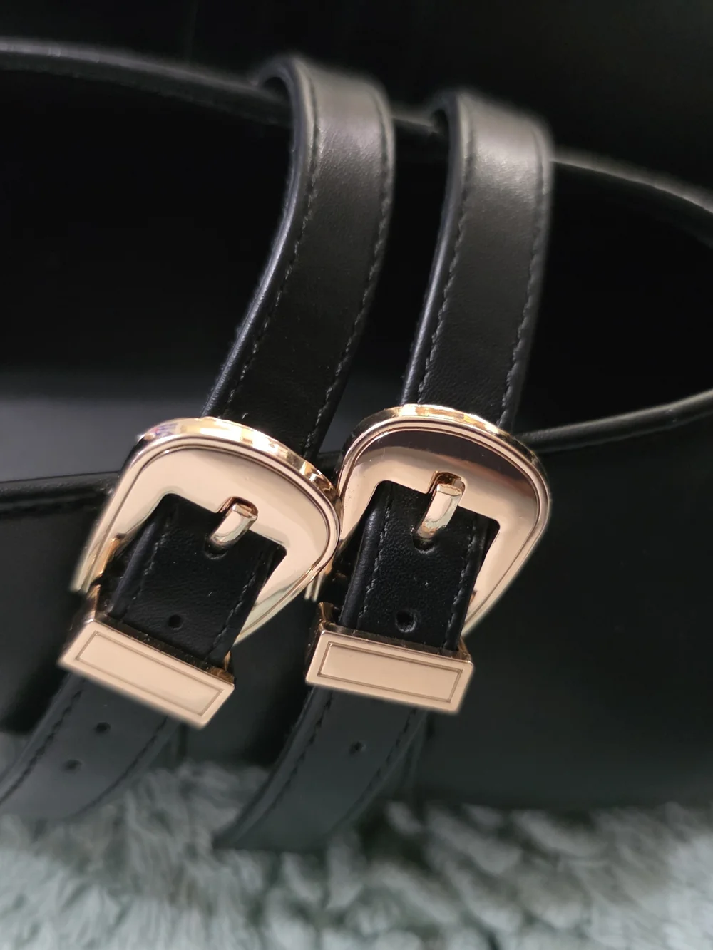 Women's Black Double-Strap Mary Jane Loafers